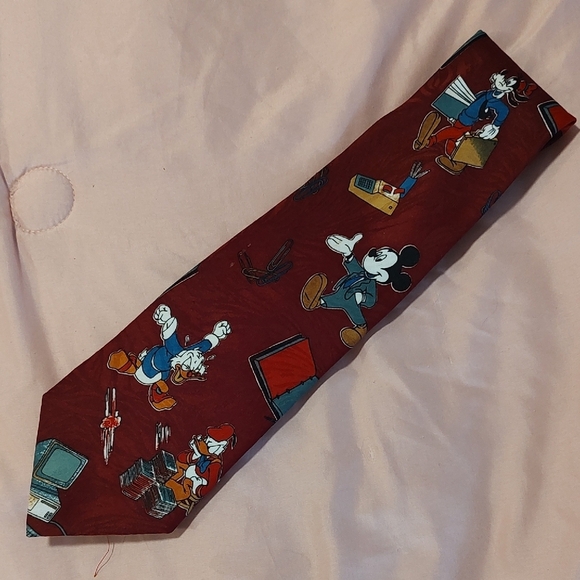 Official MICKEY UNLIMITED Donald Duck Goofy and Mickey Mouse Tie 4" Circa 1990 - Picture 3 of 7